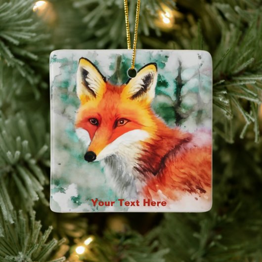 Whimsical Red Fox Keramisch Ornament (Boom)