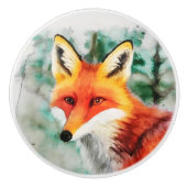 Whimsical Red Fox Keramische Knop (Voorkant)