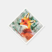 Whimsical Red Fox Servet (Hoek)