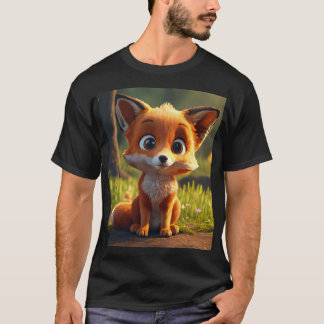 Whimsical Red Fox T-shirt - Speelse weidejacht