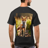 Whimsical Red Fox T-shirt - Speelse weidejacht (Achterkant)