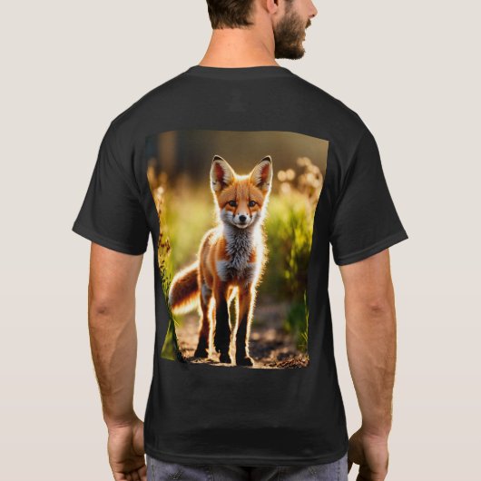 Whimsical Red Fox T-shirt - Speelse weidejacht (Achterkant)