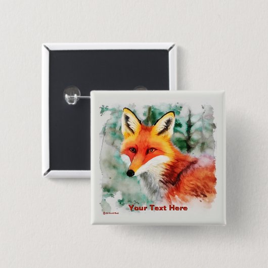 Whimsical Red Fox Vierkante Button 5,1 Cm (Voorkant /achterkant)