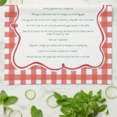 Whimsical Red Gingham Hand Drawn Family Recipe  Theedoek (Gevouwen)