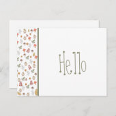 Whimsical Red Green Brown Mushroom en Acorn  Briefkaart (Voorkant / Achterkant)