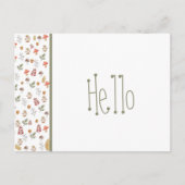 Whimsical Red Green Brown Mushroom en Acorn  Briefkaart (Voorkant)