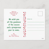 Whimsical Red & Green Christmas Scene Briefkaart (Achterkant)