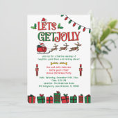 Whimsical Red Green Santa Reindee Kerstfeest (Staand voorkant)