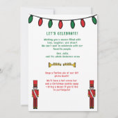 Whimsical Red Green Santa Reindee Kerstfeest (Achterkant)