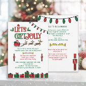 Whimsical Red Green Santa Reindee Kerstfeest
