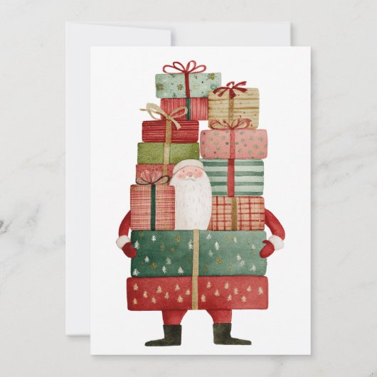 Whimsical Red Green Secret Santa Christmas Party Kaart (Achterkant)