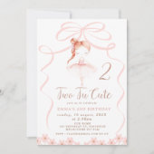 Whimsical Red Hair Ballerina Twee Tu Leuke Verjaar Kaart (Voorkant)