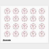Whimsical Red Hand Drawn Christmas Baby Shower Ronde Sticker (Vel)