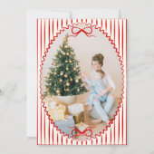 Whimsical Red Hand Drawn Doodles Christmas Photo  Feestdagenkaart (Achterkant)