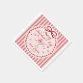 Whimsical Red Happy Galentine's Day Napkin Servet (Hoek)