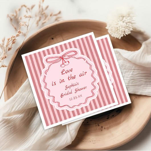 Whimsical Red Happy Galentine's Day Napkin Servet