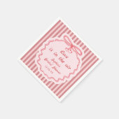 Whimsical Red Happy Galentine's Day Napkin Servet (Hoek)