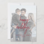 Whimsical Red Happy Holidays 2 Vertical Photos Feestdagenkaart (Voorkant)