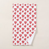 Whimsical Red Hearts Valentijnsdag Bad Handdoek (Handdoek)