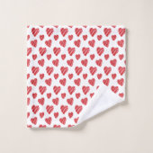 Whimsical Red Hearts Valentijnsdag Bad Handdoek (Wasdoekje)
