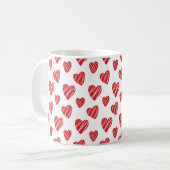Whimsical Red Hearts Valentijnsdag Koffiemok (Voorkant links)