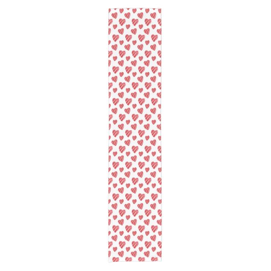 Whimsical Red Hearts Valentijnsdag Korte Tafelloper (Voorkant)