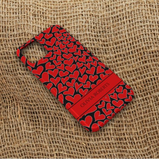 Whimsical Red Hearts Valentijnsdag op maat Case-Mate iPhone Case