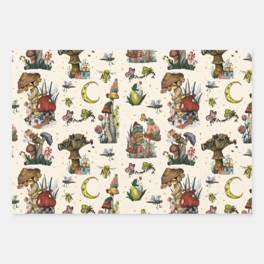 Whimsical Red kerstroom Pattern Wrapping Inpakpapier Vel (Voorkant)