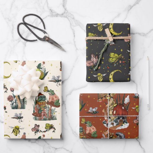 Whimsical Red kerstroom Pattern Wrapping Inpakpapier Vel (Voorkant)