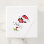 Whimsical Red-kerstvogel Bedankjes Labels (In situ)