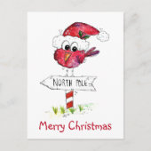 Whimsical Red-kerstvogel Briefkaart (Voorkant)