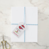Whimsical Red-kerstvogel Cadeaulabel (Met Touw)