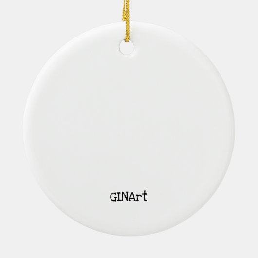 Whimsical Red-kerstvogel Keramisch Ornament (Achterkant)