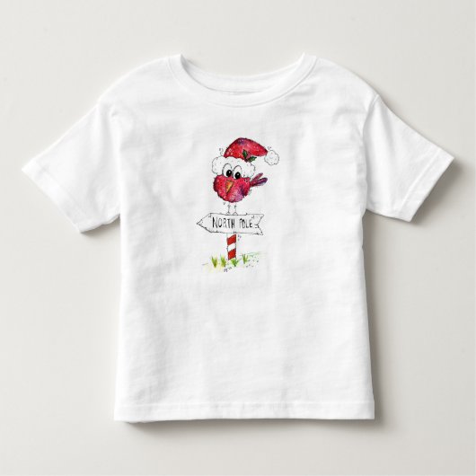 Whimsical Red-kerstvogel Kinder Shirts (Voorkant)