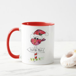 Whimsical Red-kerstvogel Mok