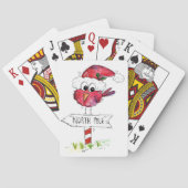 Whimsical Red-kerstvogel Pokerkaarten (Achterkant)
