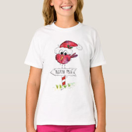 Whimsical Red-kerstvogel T-shirt