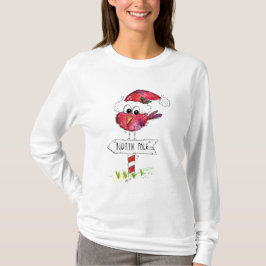 Whimsical Red-kerstvogel T-shirt