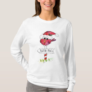 Whimsical Red-kerstvogel T-shirt