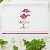 Whimsical Red-kerstvogel Theedoek (Gevouwen)