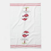 Whimsical Red-kerstvogel Theedoek (Verticaal)