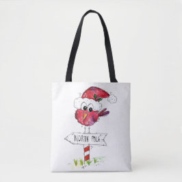 Whimsical Red-kerstvogel Tote Bag