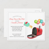 Whimsical Red Mailbox Baby shower door Mail Uitnodiging Briefkaart (Voorkant / Achterkant)