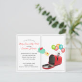 Whimsical Red Mailbox Baby shower door Mail Uitnodiging Briefkaart (Staand voorkant)