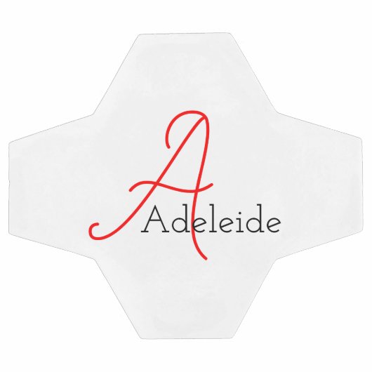 Whimsical Red Monogram gepersonaliseerd Voetbal (Enkel)