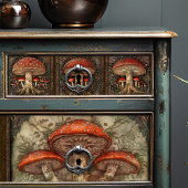 Whimsical Red Mushroom Natuur Folk Art Crafting Tissuepapier