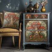 Whimsical Red Mushroom Natuur Folk Art Crafting Tissuepapier