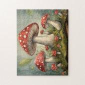 Whimsical Red Mushrooms Illustratie Legpuzzel (Verticaal)