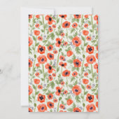 Whimsical Red Oranje Poppies Waterverf Wedding Kaart (Achterkant)
