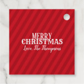 Whimsical Red Painted Santa Hat Bedankjes Labels (Achterkant)